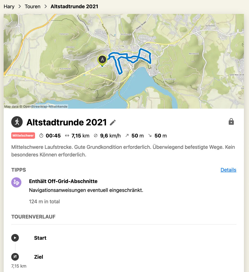 Tour Altstadtrunde 2021 - 45 Minuten - 7,15km