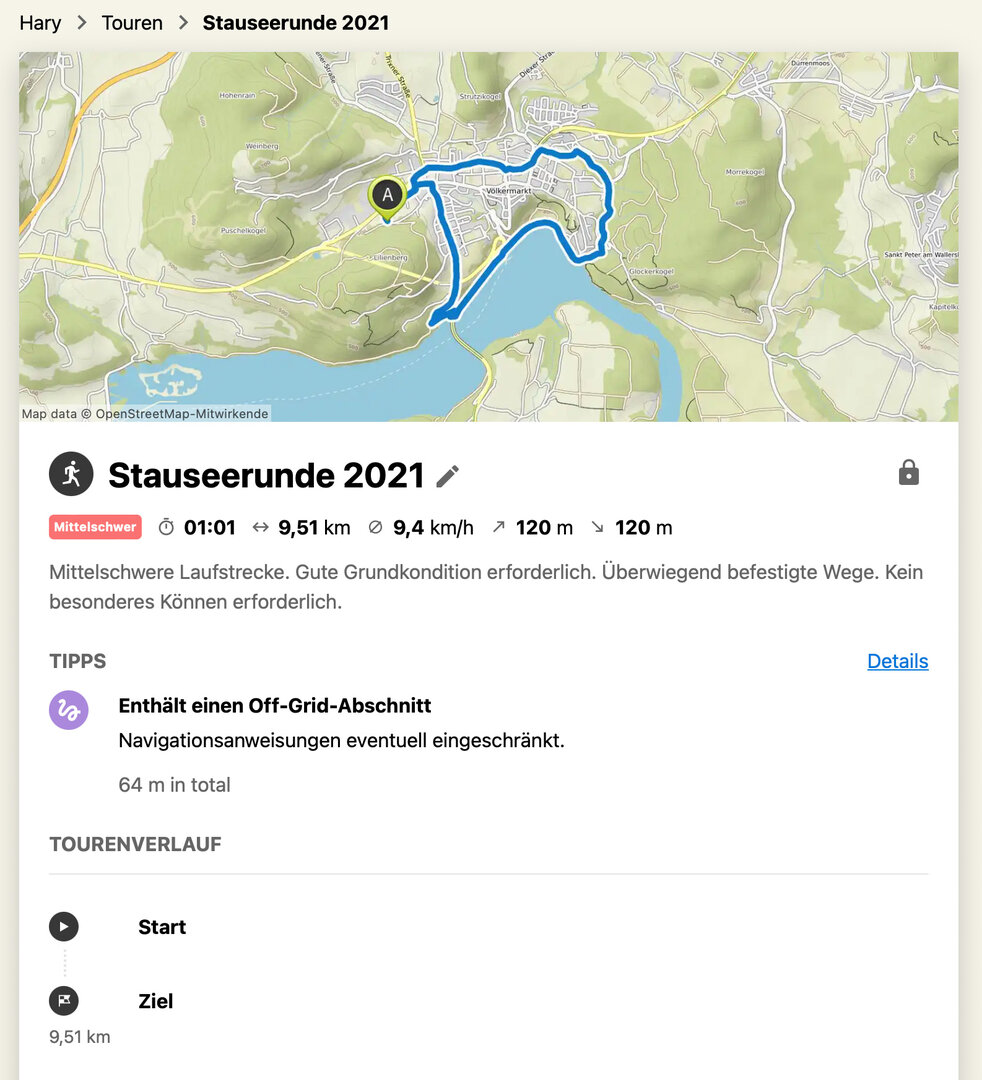 Tour Stauseerunde 2021 - 01 Stunde und 01 Minute - 9,51km